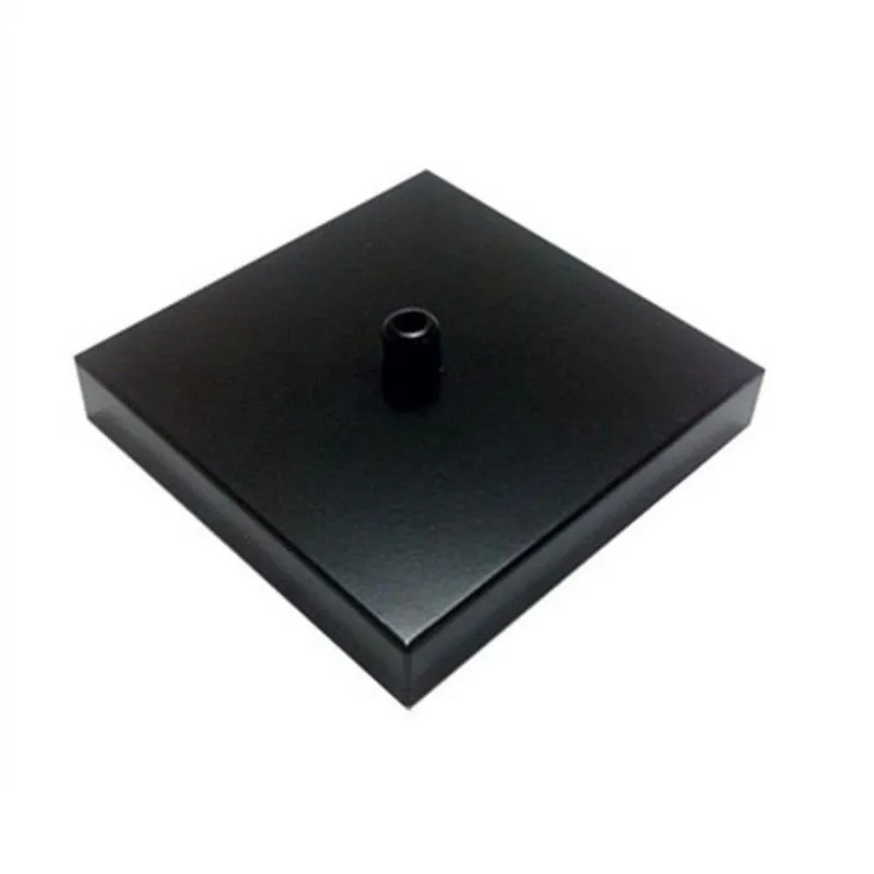 Kit 10 Canopla Lustre Pendente Quadrado 12x12x2cm Preto