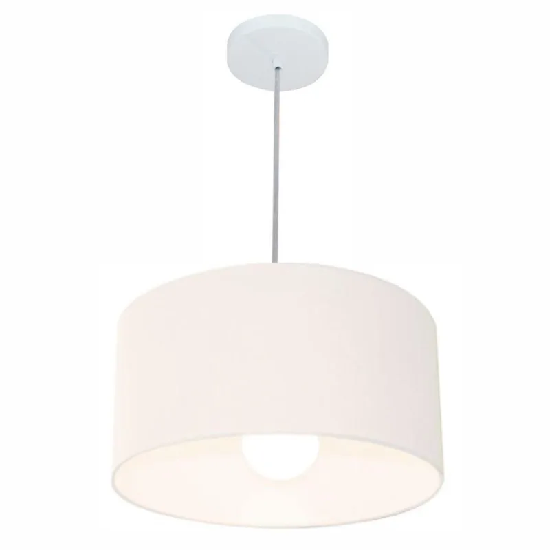Kit 6 Lustre Pendente Cilíndrico 40x21cm Branco Bivolt - Vivare Brasil Iluminação