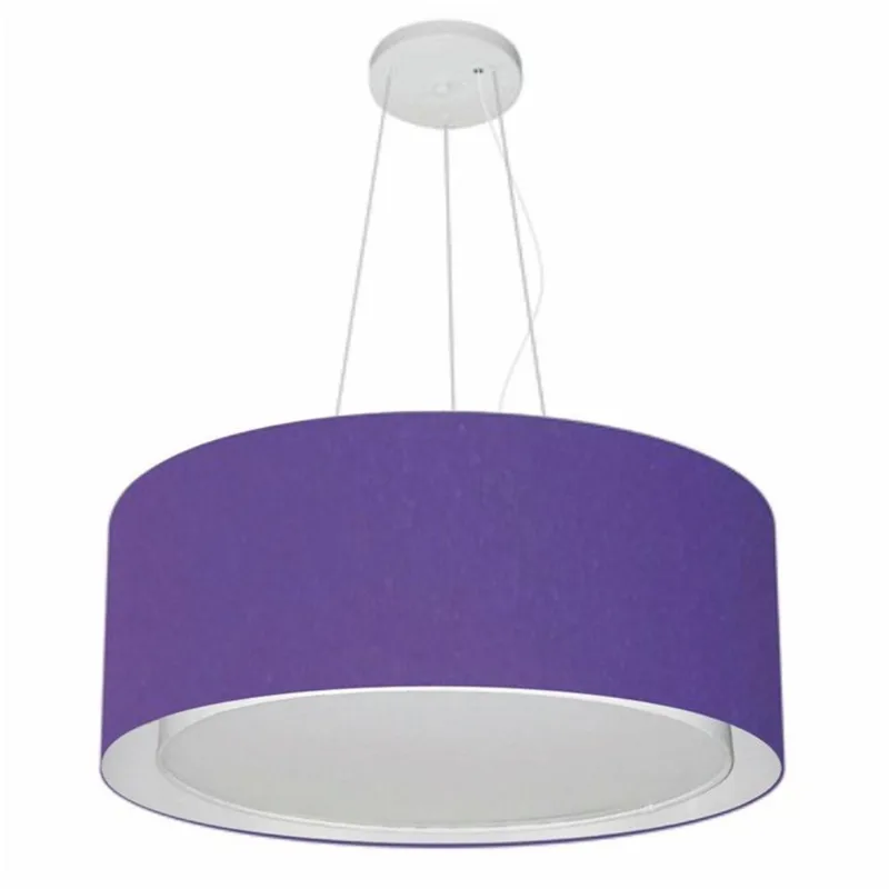Lustre Pendente Cilíndrico Duplo 50x25cm Roxo Bivolt