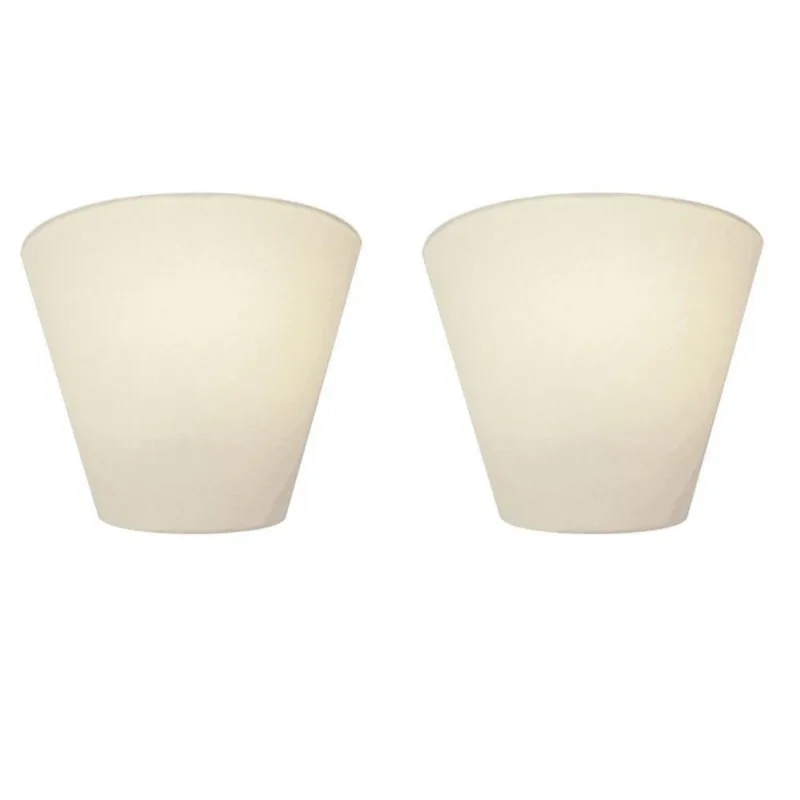 Kit 2 Arandela Retro Cone em Tecido 25/26x13cm Branco Bivolt