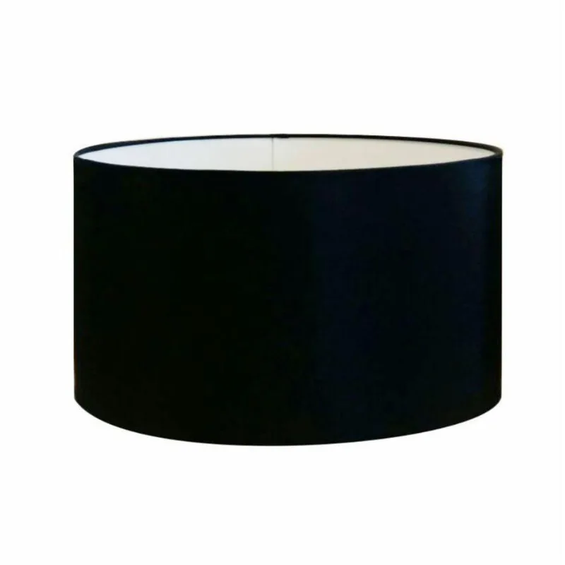 Cúpula em Tecido Cilindrica Abajur Luminária 50x30cm Preto