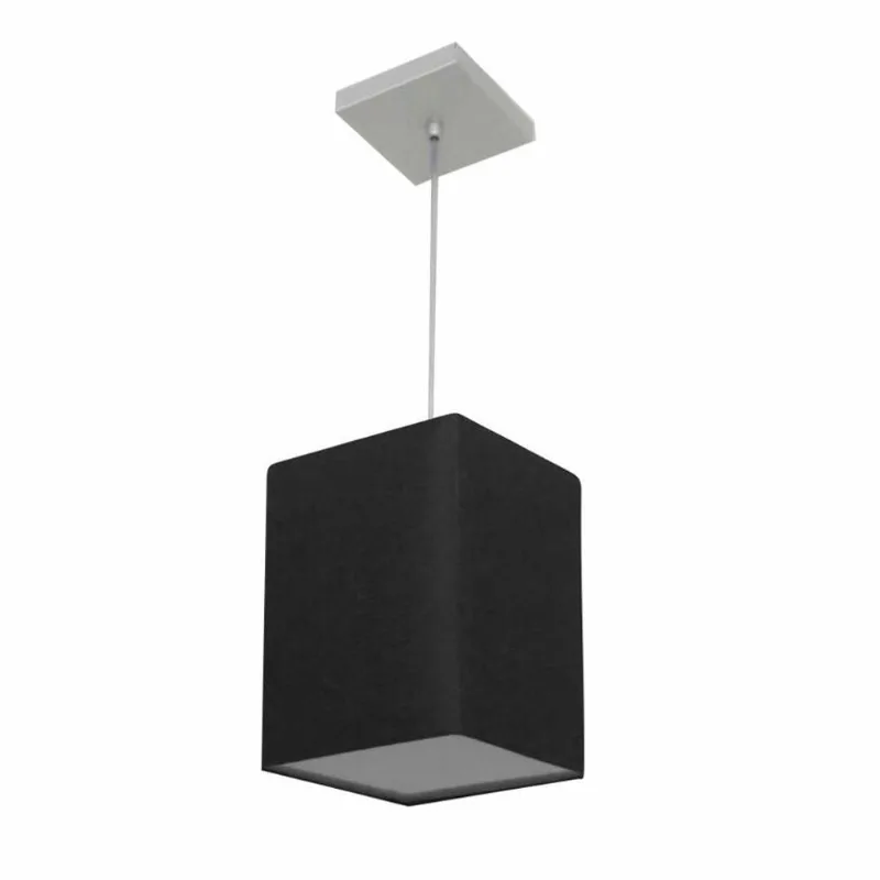 Kit 2 Pendente Md-4007 Quadrado 25/16x16cm Preto Bivolt - Vivare Brasil Iluminação