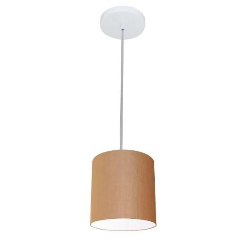 Kit 3 Pendente Cilíndrico Md-4046 18x18cm Palha Bivolt - Vivare Brasil Iluminação