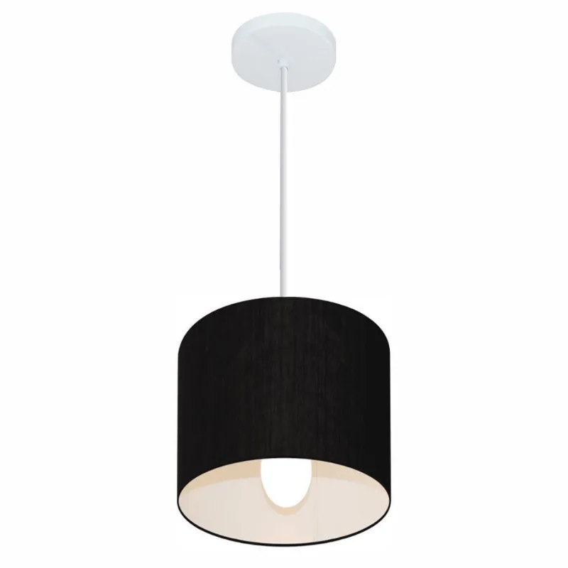 Kit 3 Pendente Cilíndrico Md-4046 18x18cm Preto Bivolt - Vivare Brasil Iluminação