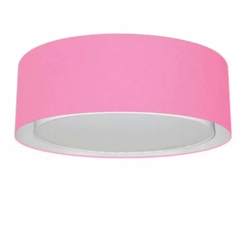 Plafon Duplo Cilíndrico Md-3038 80x30cm Rosa Bebê Bivolt