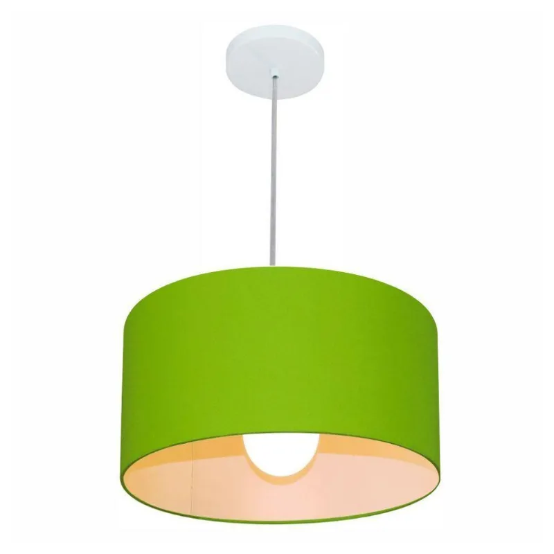 Kit 6 Lustre Pendente Cilíndrico 40x21cm Verde Limão Bivolt - Vivare Brasil Iluminação