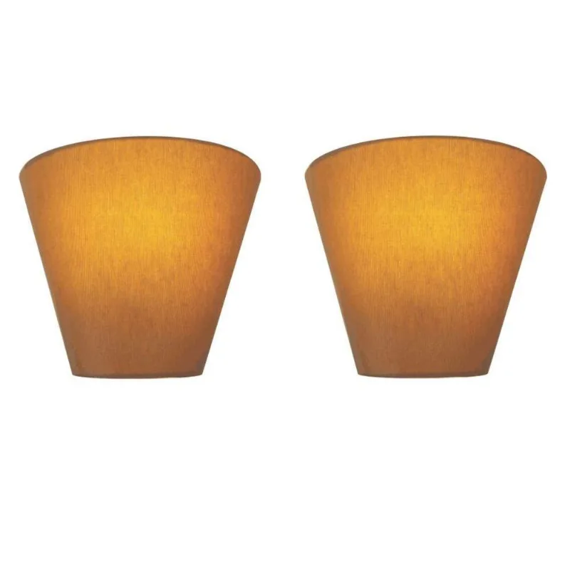 Kit 2 Arandela Retro Cone em Tecido 25/26x13cm Palha Bivolt