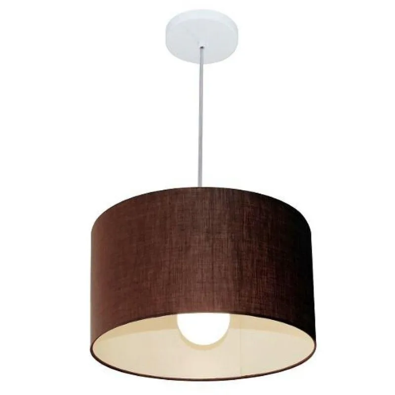 Kit 4 Lustre Pendente Cilíndrico Md-4031 40x21cm Café Bivolt