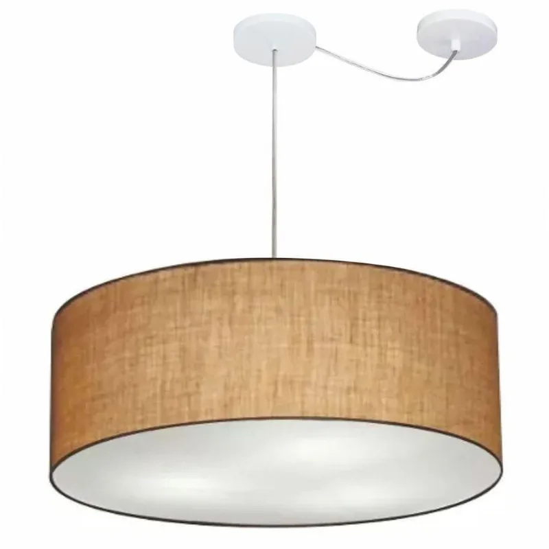 Lustre Cilíndrico com Desvio Md-4266 60x21cm Palha Bivolt - Vivare Brasil Iluminação