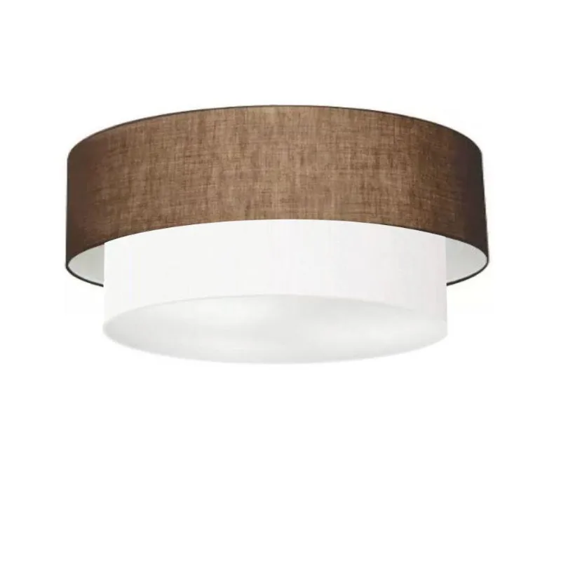 Plafon Duplo Cilíndrico Md-3024 60x50cm Bivolt Café Branco - Vivare Brasil Iluminação