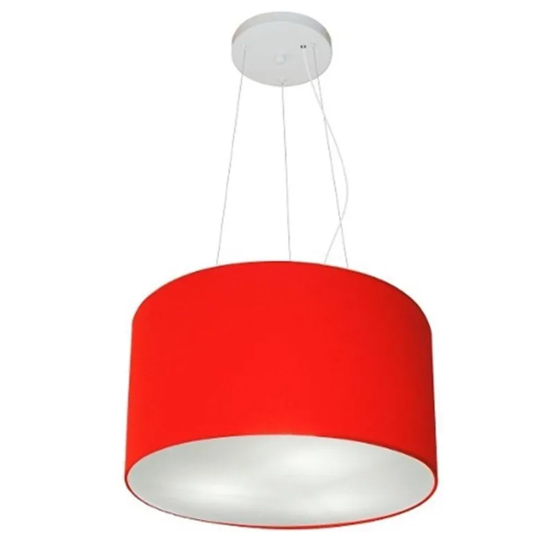 Lustre Pendente Cilíndrico Md-4009 40x21cm Vermelho Bivolt