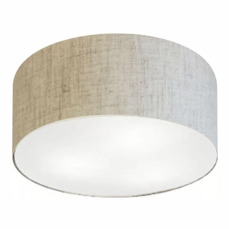 Plafon Cilíndrico Md-3054 70x21cm Rústico Bege Bivolt - Vivare Brasil Iluminação