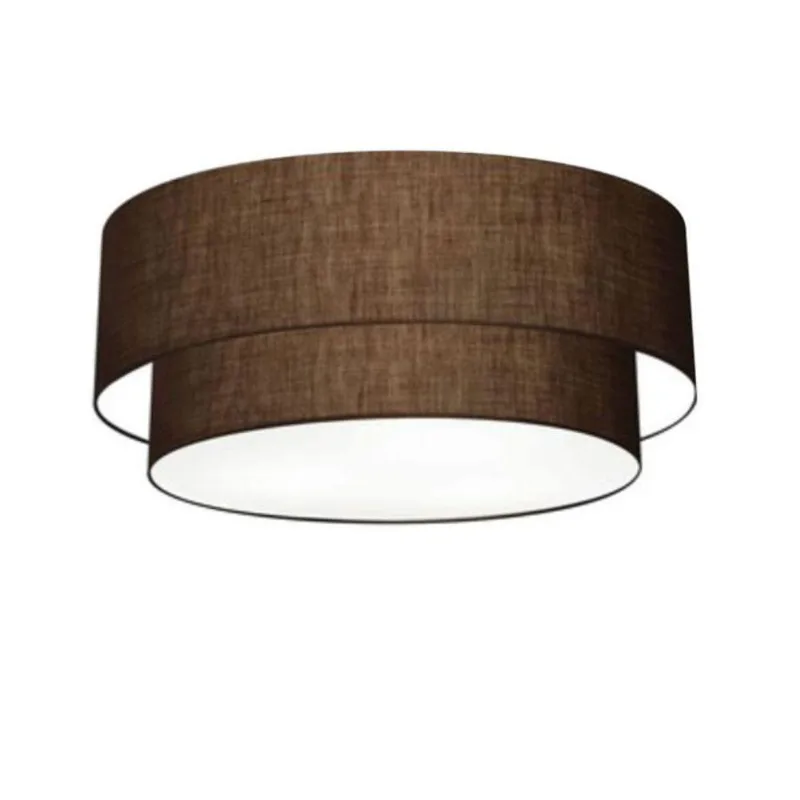 Plafon Duplo Cilíndrico Md-3024 Tecido 60x50cm Bivolt Café