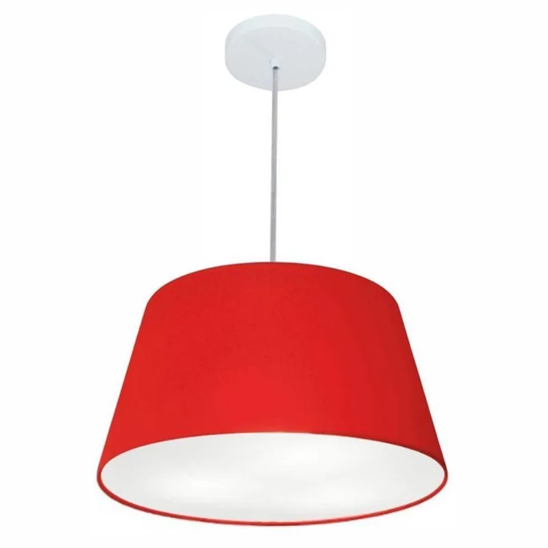 Lustre Pendente Cone Md-4021 21/40x30cm Vermelho Bivolt