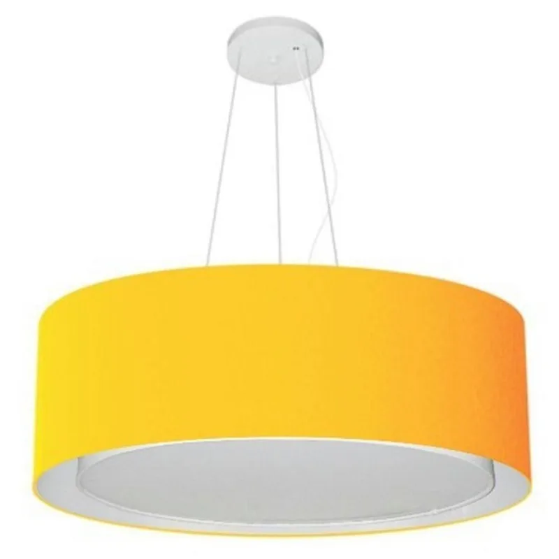 Lustre Pendente Cilíndrico Duplo 80x30cm Laranja Bivolt