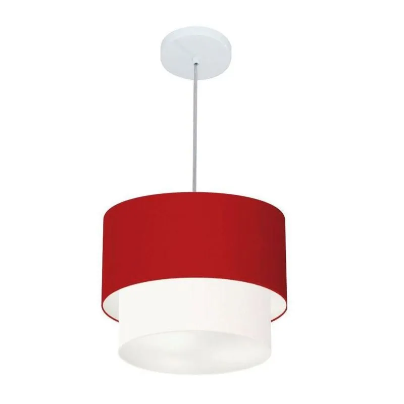 Lustre Duplo Cilíndrico Md-4161 30x25cm Bordo Branco Bivolt