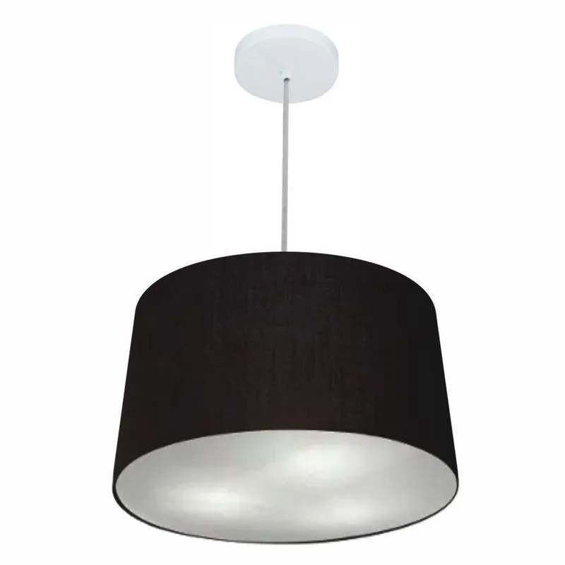 Lustre Pendente Cone Md-4247 Cúpula Em Tecido 30/45x40cm Preto - Bivolt
