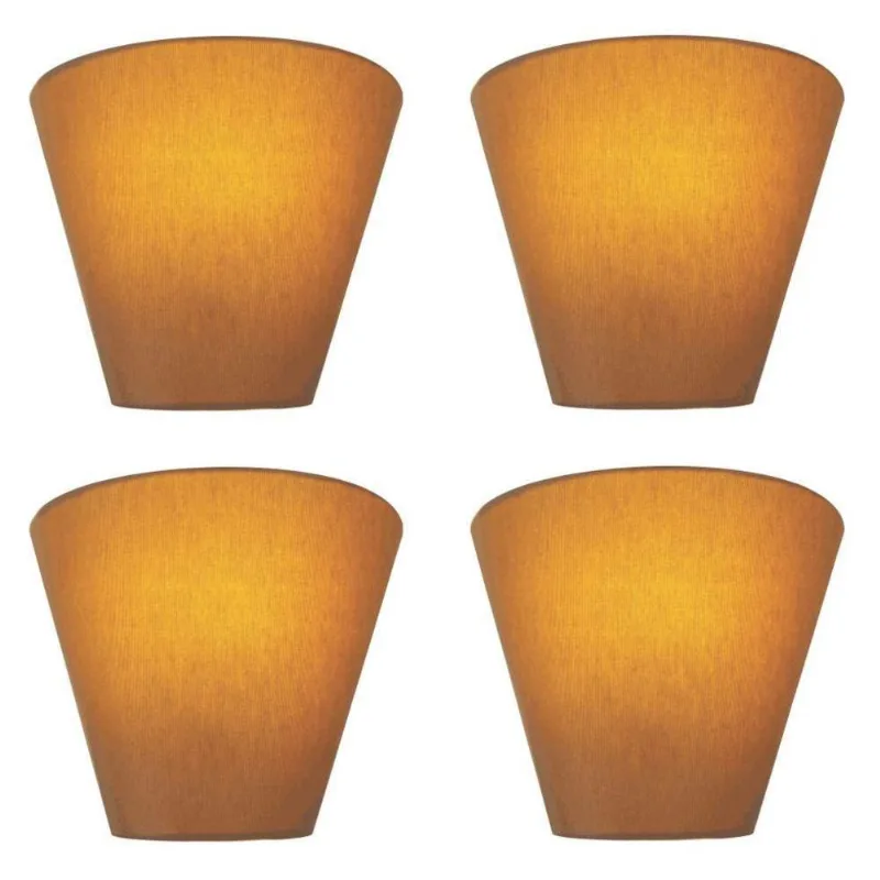 Kit 4 Arandela Retro Cone em Tecido 25/26x13cm Palha Bivolt