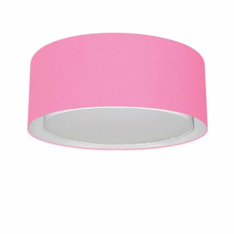 Plafon Duplo Cilíndrico Md-3036 50x25cm Rosa Bebê Bivolt