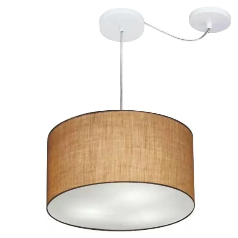 Lustre Cilíndrico Desvio Md-4256 40x21cm Palha Bivolt - Vivare Brasil Iluminação