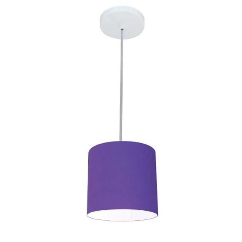 Kit 3 Pendente Cilíndrico Md-4046 18x18cm Roxo Bivolt - Vivare Brasil Iluminação