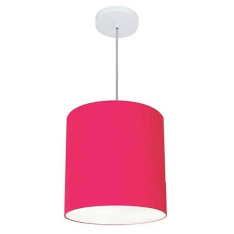 Lustre Pendente Cilíndrico Md-4036 30x31cm Rosa Pink Bivolt