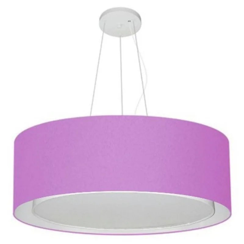 Lustre Pendente Cilíndrico Duplo 80x30cm Lilás Bivolt