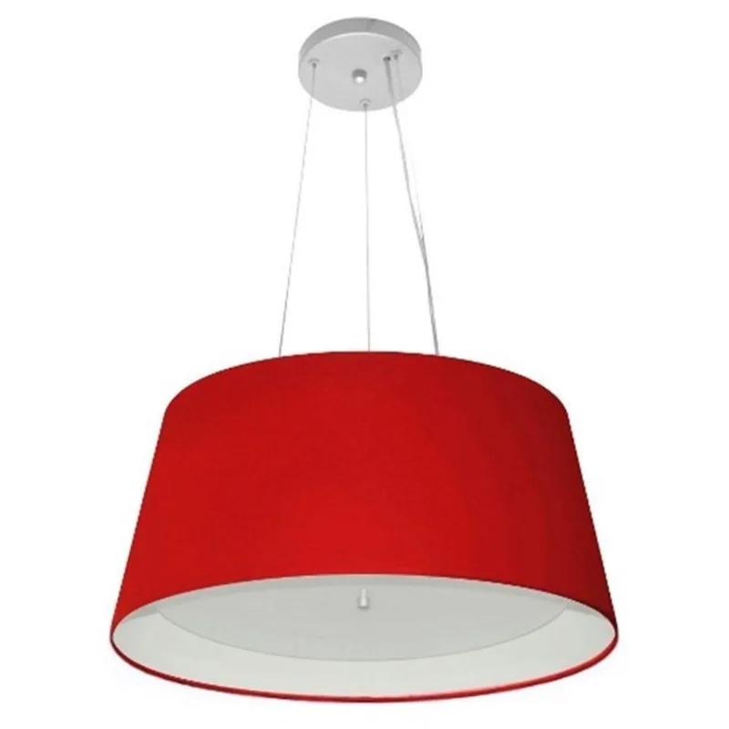 Lustre Pendente Cone Md-4144 25x50x40cm Bordo Branco Bivolt