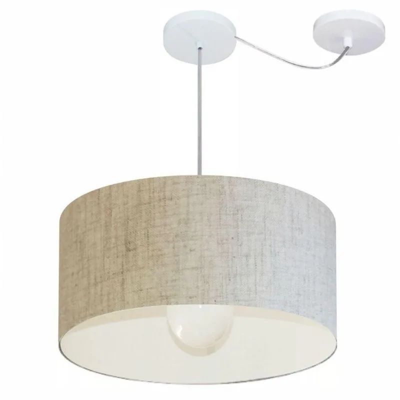 Lustre Cilíndrico Desvio Md-4230 50x25cm Rústico Bege Bivolt - Vivare Brasil Iluminação