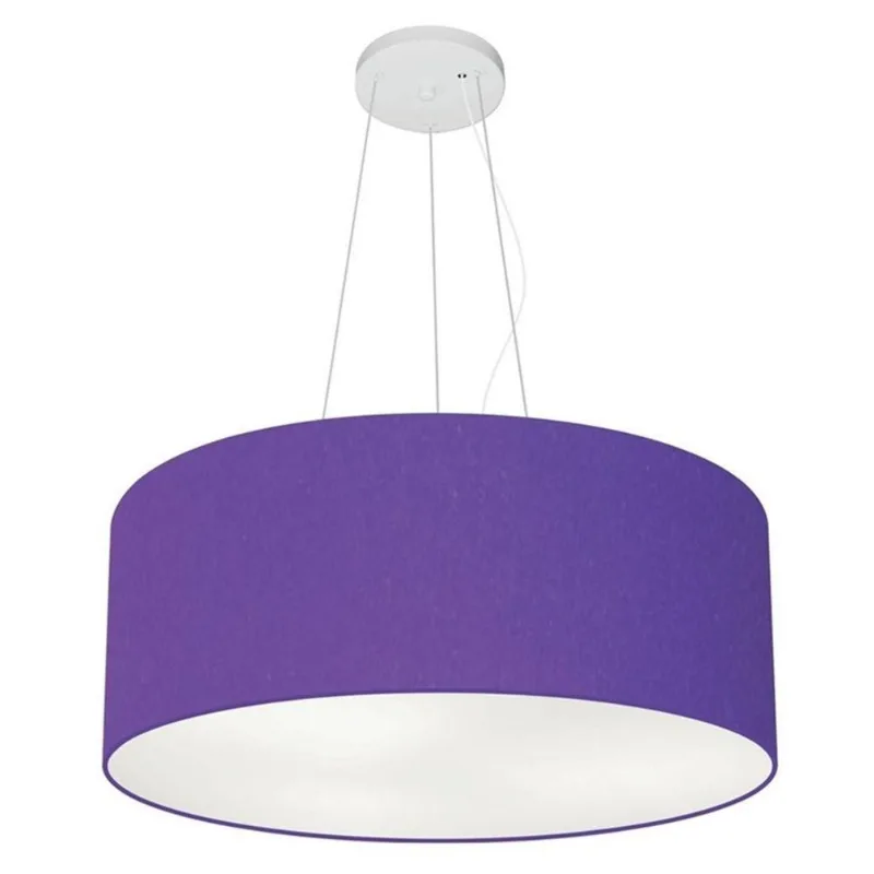 Lustre Pendente Cilíndrico Md-4047 50x21cm Roxo Bivolt