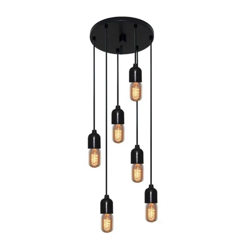 Luminária Lustre Retro Md-4162/6 Suporte para Lâmpada Bivolt - Vivare Brasil Iluminação