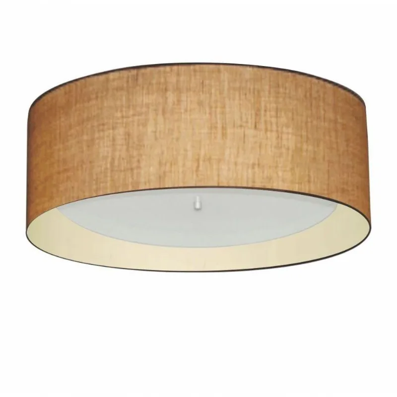 Plafon Cilíndrico Md-3008 Duplo 60x25cm Palha Bege Bivolt - Vivare Brasil Iluminação