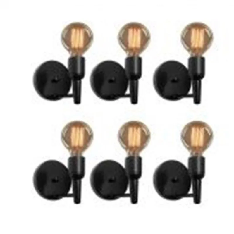 Kit 6 Arandela Retro Md-2028 Preto Suporte Lâmpada Bivolt