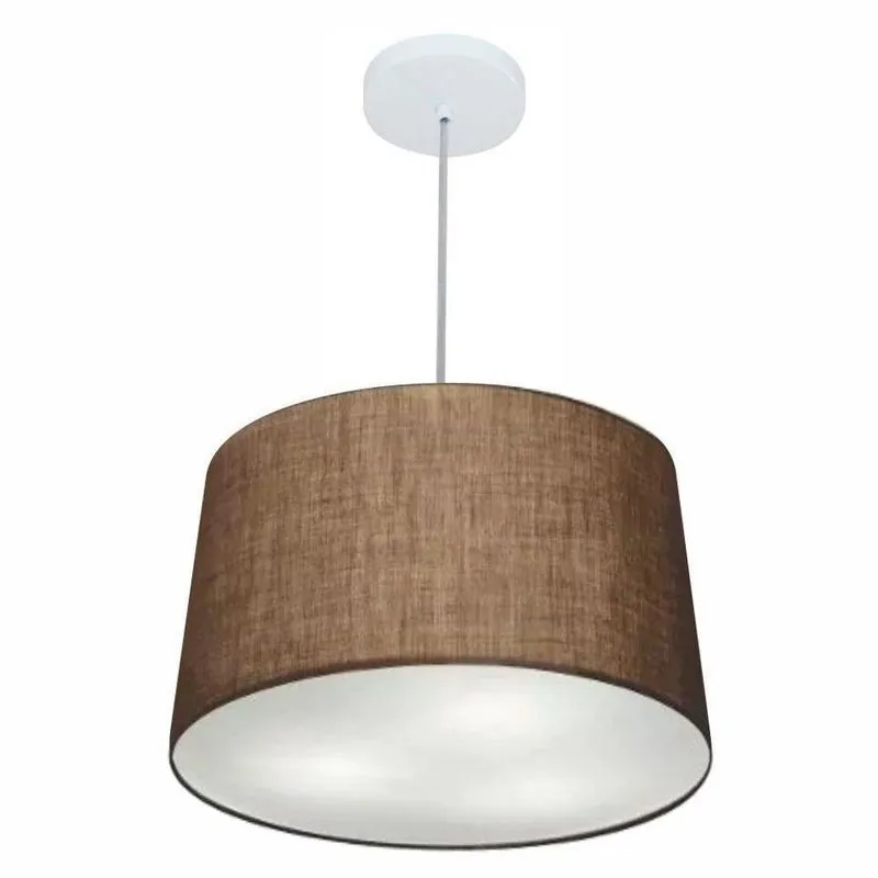 Lustre Pendente MD-4247 Cúpula em Tecido Cone 30-45x40cm Café Vivare Brasil Iluminação