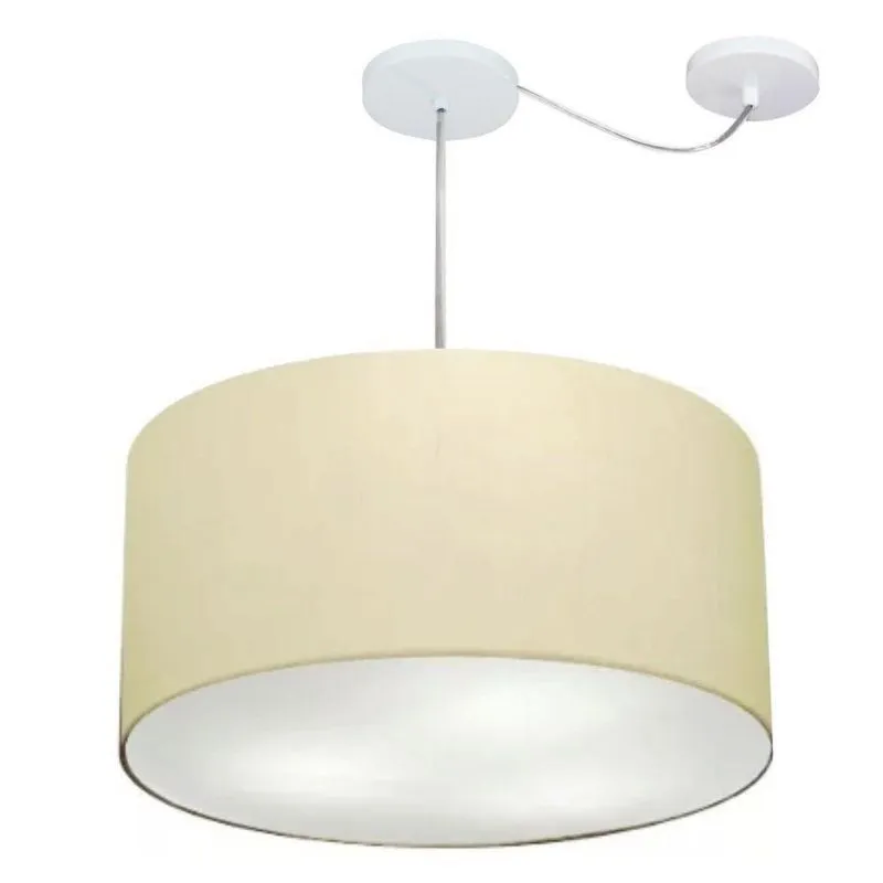 Lustre Cilíndrico Desvio Md-4253 55x30cm Algodão Crú Bivolt