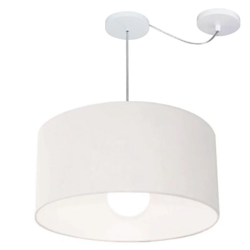 Lustre Cilíndrico com Desvio Md-4232 55x25cm Branco Bivolt - Vivare Brasil Iluminação