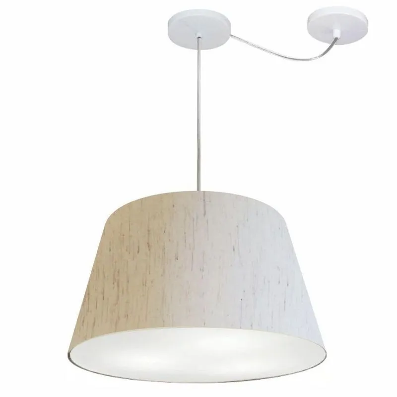 Lustre Pendente MD-4279 Cúpula em Tecido Cone, Fio e Cabo Ajustável, Bege Vivare Brasil Iluminação
