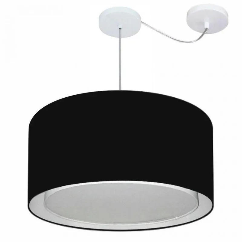 Lustre Cilíndrico com Desvio Md-4316 55x30cm Preto Bivolt
