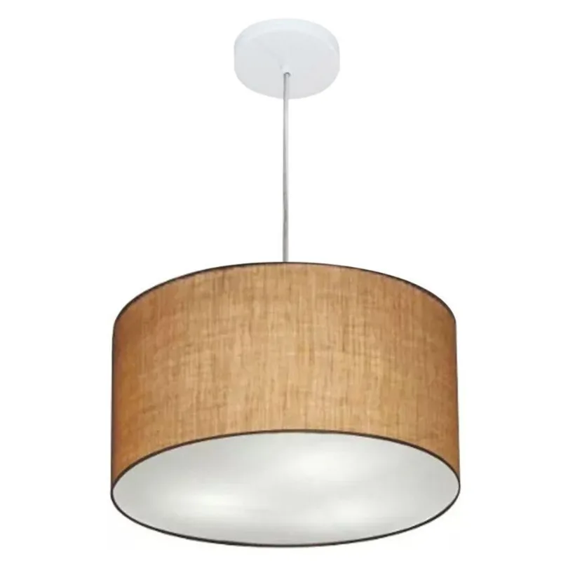Kit 4 Lustre Pendente Cilíndrico Md-4099 40x25 Palha Bivolt - Vivare Brasil Iluminação