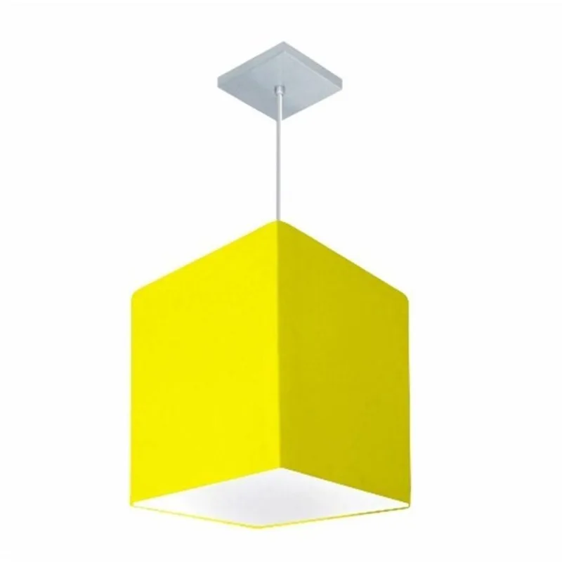 Lustre Pendente Quadrado Md-4051 31/25x25cm Amarelo Bivolt