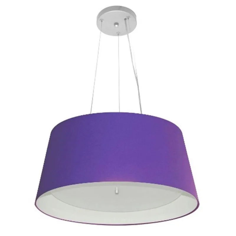 Lustre Pendente Cone Md-4144 25x50x40cm Roxo Branco Bivolt
