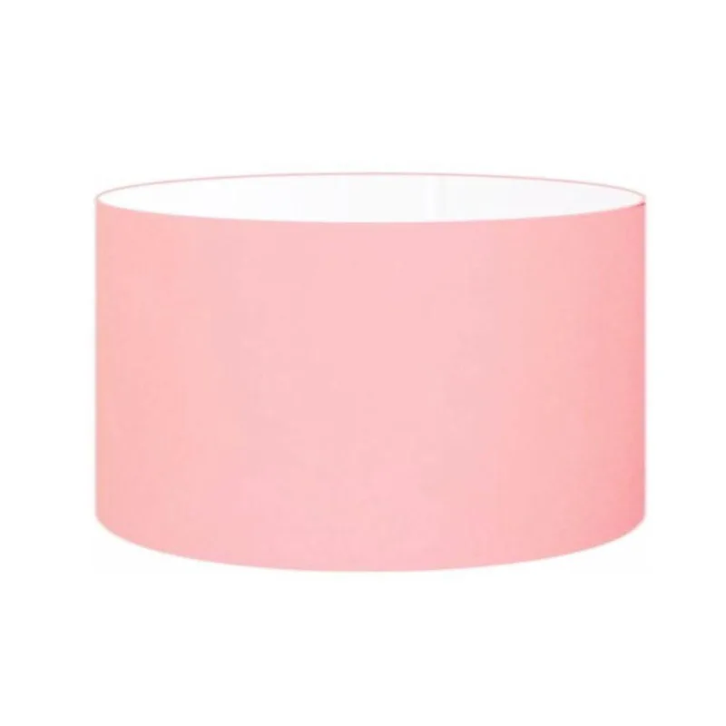 Cúpula Tecido Cilindrica Abajur Luminária 50x30cm Rosa Bebê - Vivare Brasil Iluminação