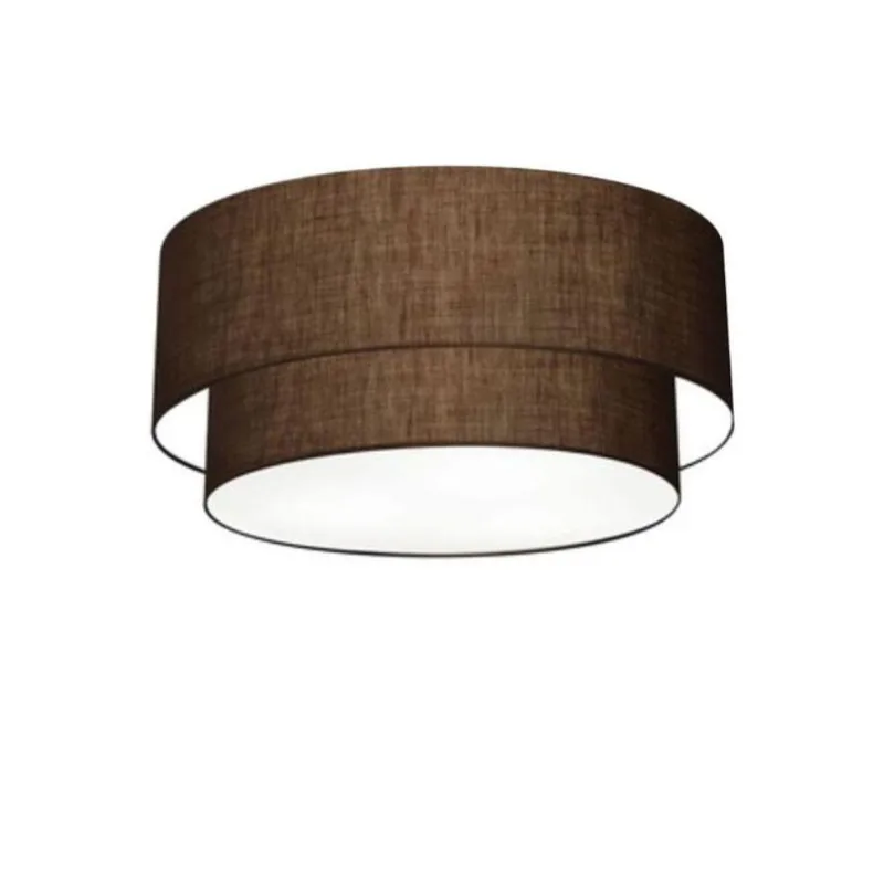 Plafon Duplo Cilíndrico Md-3017 Tecido 50x40cm Bivolt Café