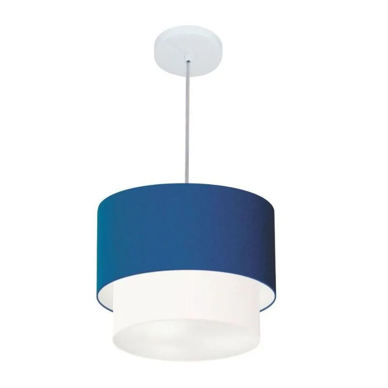Lustre Duplo Cilíndrico Md-4161 30x25cm Azul Marinho Bivolt - Vivare Brasil Iluminação