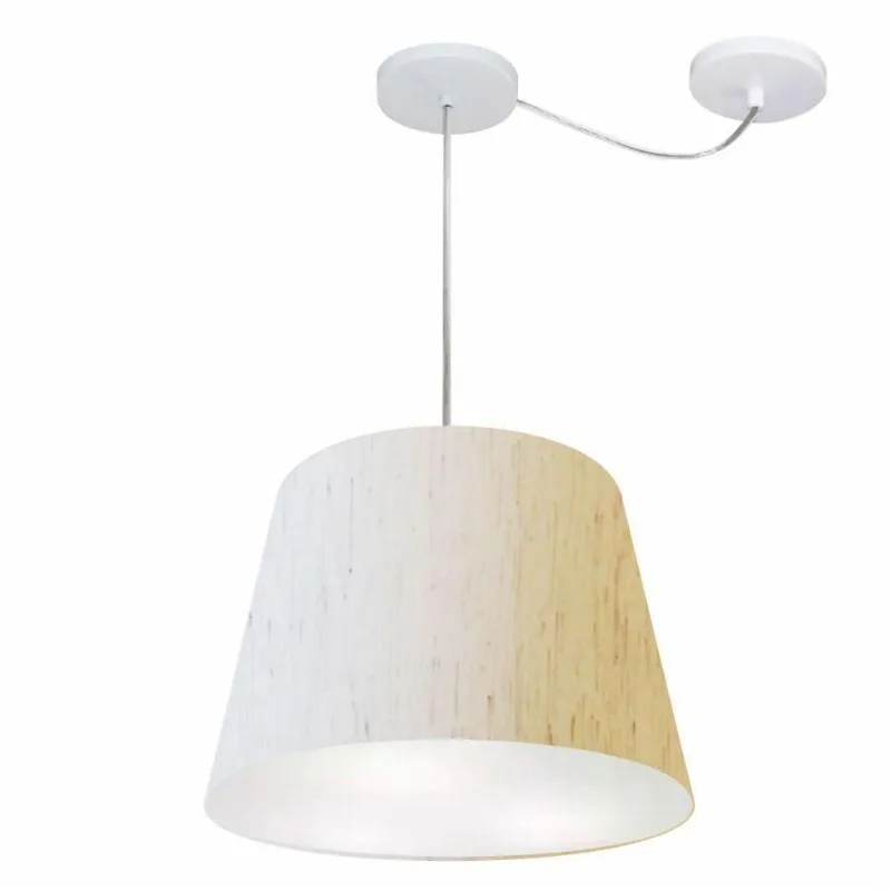 Lustre Cone com Desvio Md-4280 30/30x40cm Linho Bege Bivolt - Vivare Brasil Iluminação