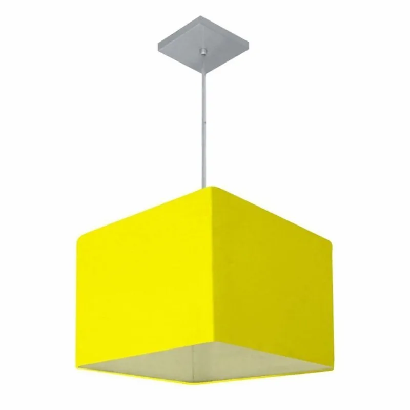 Lustre Pendente Quadrado Md-4059 21/35x35cm Amarelo Bivolt