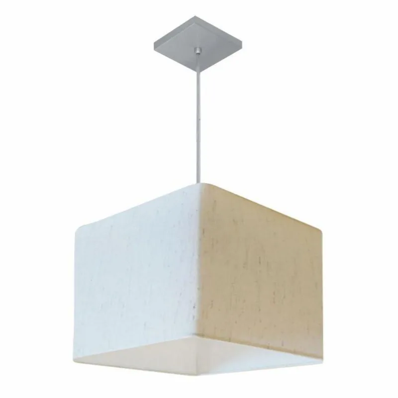 Lustre Quadrado Md-4059 Tecido 21/35x35cm Linho Bege Bivolt
