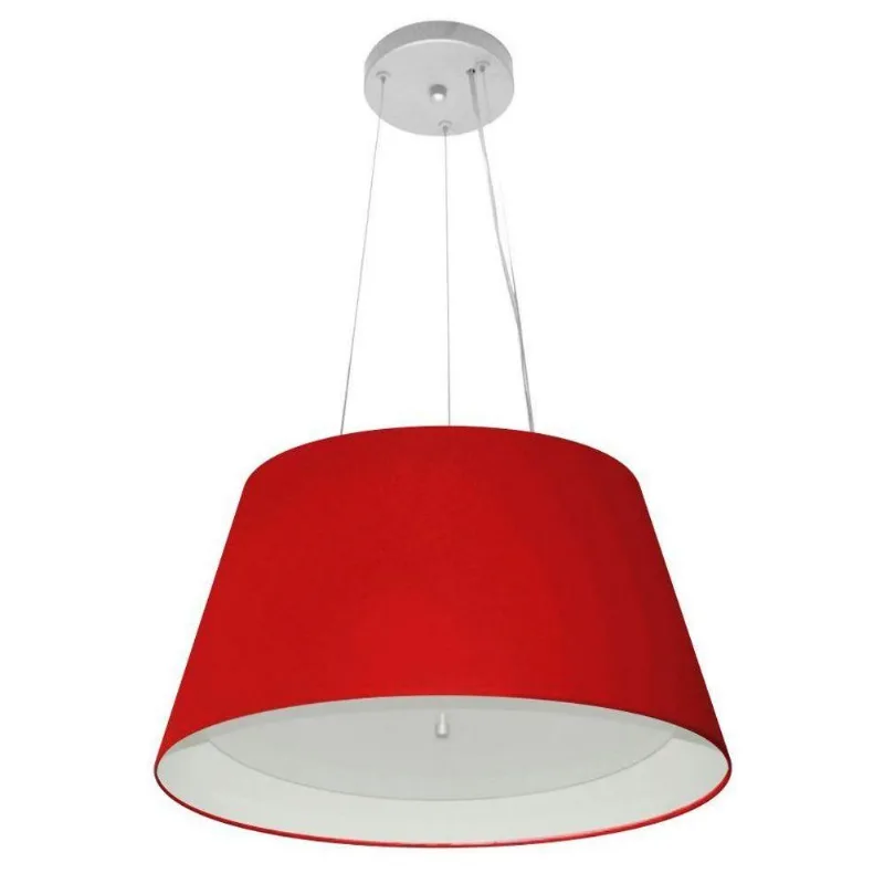 Lustre Pendente Cone Md-4119 21/40x30cm Bordo Branco Bivolt