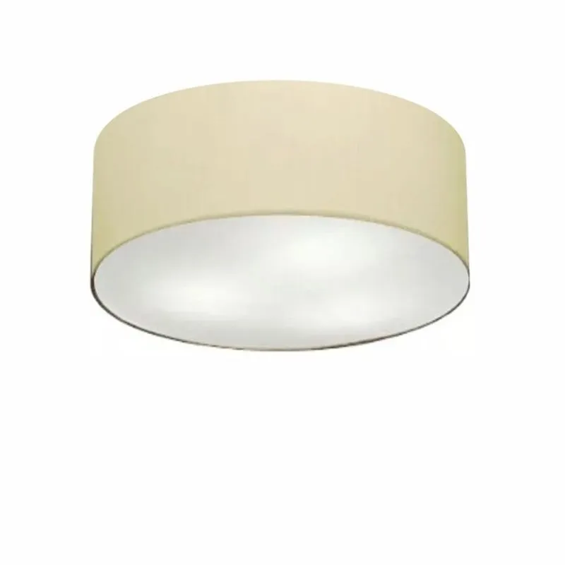 Plafon Cilíndrico Md-3005 Cúpula Em Tecido 40x12cm Algodão Crú - Bivolt