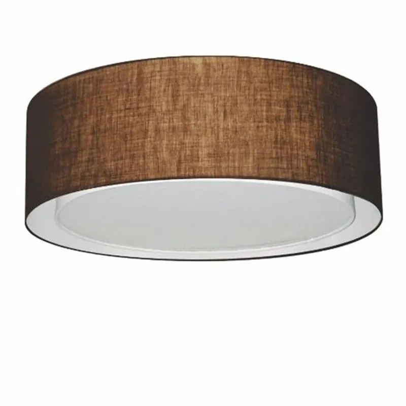 Plafon Duplo Cilíndrico Md-3038 Cúpula Em Tecido 80x30cm Café - Bivolt
